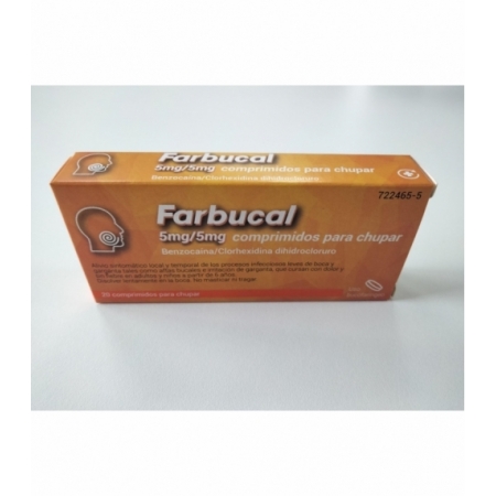 FARBUCAL 5 MG/5 MG 20 COMPRIMIDOS PARA CHUPAR
