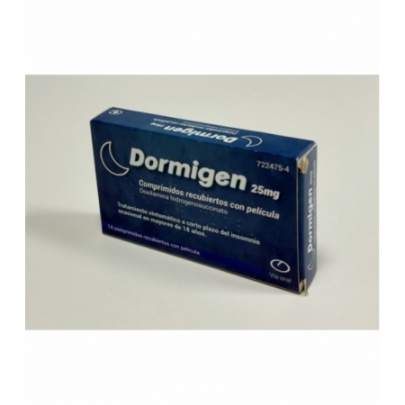 DORMIGEN 25 MG 14 COMPRIMIDOS RECUBIERTOS