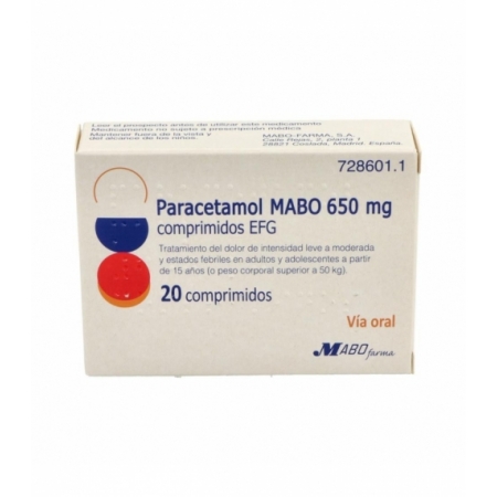 PARACETAMOL MABO EFG 650 MG 20 COMPRIMIDOS