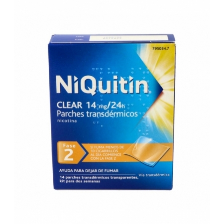 NIQUITIN CLEAR 14 MG/24 H 14 PARCHES TRANSDERMICOS 78 MG