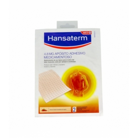 HANSATERM 4,8 MG 2 APOSITOS ADHESIVOS MEDICAMENTOSOS 12 X 18 CM