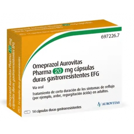 OMEPRAZOL AUROVITAS PHARMA EFG 20 MG 14 CAPSULAS GASTRORRESISTENTES (BLISTER AL/AL)