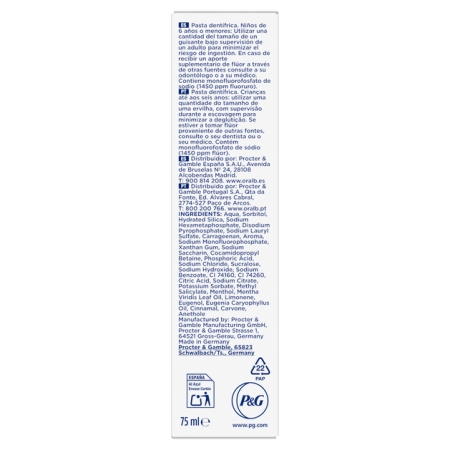 ORAL-B 3DWHITE PASTA DENTAL CLINICAL BLANQUEAMIENTO RADIANTE 75 ML