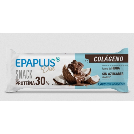 EPAPLUS DIET BARRITA  PROTEÍNA 30% Y COLÁGENO SABOR COCO CON CHOCOLATE 50G
