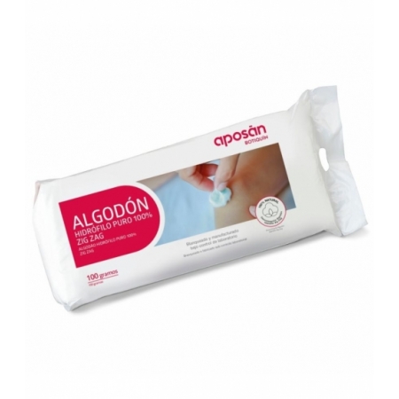 APOSAN BOTIQUIN ALGODON ZIG ZAG PURO 100% HIDROFILO 1 BOLSA 100 G