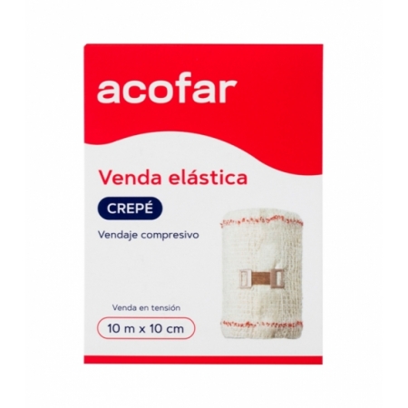 VENDA ELASTICA CREPE ACOFAR 1 UNIDAD 10 M X 10 CM