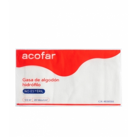 GASA ALGODON HIDROFILO NO ESTERIL ACOFAR 1 UNIDAD 0,50 M2