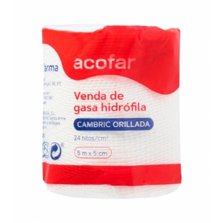 ACOFAR VENDA GASA HIDROF CAMBRIC 5M X 5CM