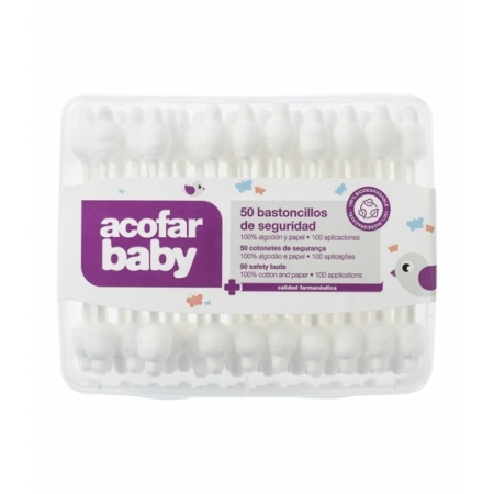 BASTONCILLOS OIDOS DE SEGURIDAD ACOFARBABY 50 UNIDADES