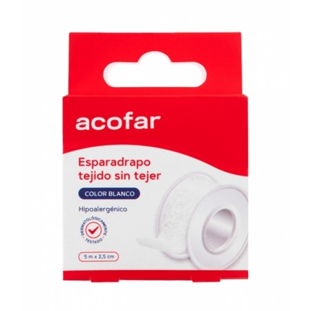 ACOFAR ESPARADRAPO TEJIDO SIN TEJER 5 M X 2,5 CM COLOR BLANCO