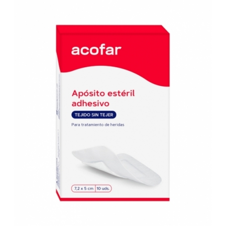 ACOFAR 10 APOSITOS ADHESIVOS ESTERILES DE TEJIDO SIN TEJER 7,2 CM X 5 CM