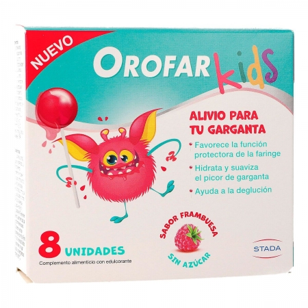 OROFAR KIDS 8 PIRULETAS SABOR FRAMBUESA