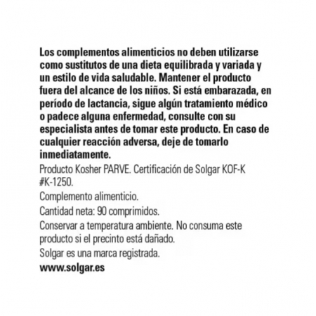 SOLGAR L-ARGININA 1000 MG 90 COMPRIMIDOS