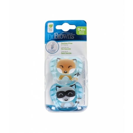 DR BROWN´S CHUPETE SILICONA SIN SUCCION ANIMALES 0-6 M T-1