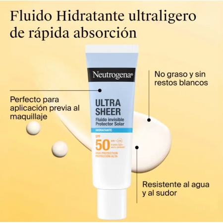 NEUTROGENA ULTRA SHEER FLUIDO INVISIBLE HIDRATANTE SPF50 50 ML