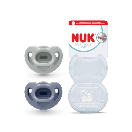NUK FIRST CHOICE SOFT 2 CHUPETES SILICONA 0 - 6 MESES COLORES SURTIDOS
