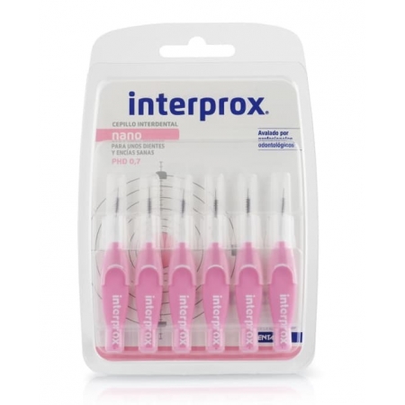 INTERPROX NANO 6 CEPILLOS INTERDENTALES (0.7 MM)