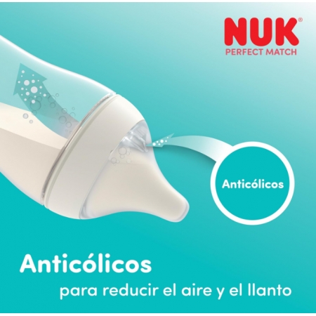 NUK PERFECT MATCH BIBERON TETINA SILICONA FLUJO XL +6 MESES 360 ML MONO