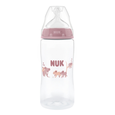 NUK FIRST CHOICE+ BIBERON 3 MESES TETINA DE SILICONA FLUJO M 300 ML COLORES SURTIDOS