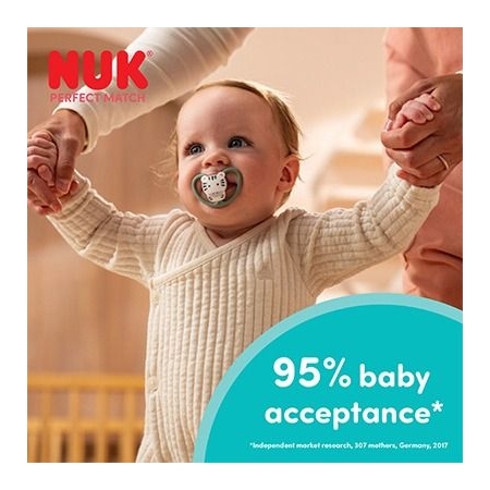 NUK PERFECT MATCH AIR NIGHT 1 CHUPETE DE SILICONA 6-18 MESES (BRILLA)