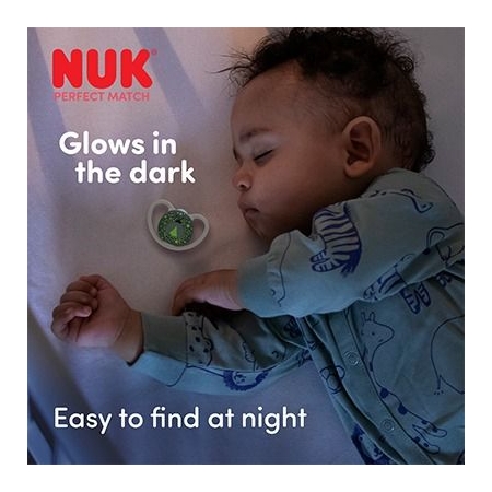 NUK PERFECT MATCH AIR NIGHT 1 CHUPETE DE SILICONA 6-18 MESES (BRILLA)