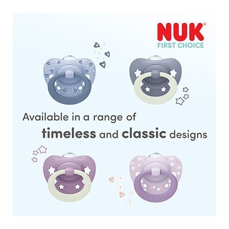 NUK FIRST CHOICE CLASSIC DAY & NIGHT 2 CHUPETES SILICONA 0 - 6 MESES