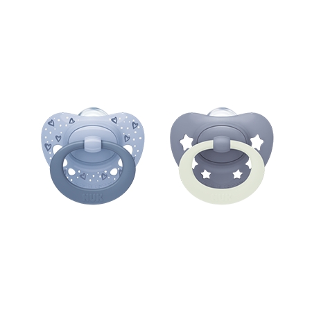 NUK FIRST CHOICE CLASSIC DAY & NIGHT 2 CHUPETES SILICONA 6-18 MESES
