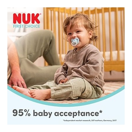 NUK FIRST CHOICE CLASSIC DAY & NIGHT 2 CHUPETES SILICONA 6-18 MESES
