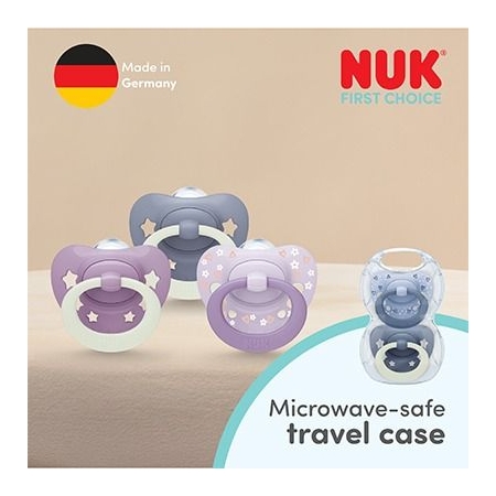 NUK FIRST CHOICE CLASSIC DAY & NIGHT 2 CHUPETES SILICONA 6-18 MESES