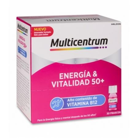 MULTICENTRUM ENERGIA & VITALIDAD 50+ 30 FRASCOS 7 ML SABOR FRAMBUESA