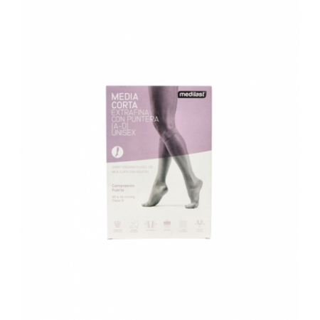 MEDILAST MEDIA CORTA CON PUNTERA (A-D) COMPRESION FUERTE T- GRANDE