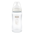 NUK FIRST CHOICE BIBERON CRISTAL TETINA SILICONA +3 MESES FLUJO M 240 ML CABALLITO DE MAR