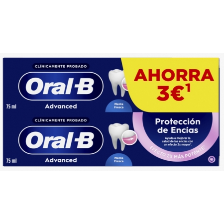 ORAL-B DUPLO ADVANCED PROTECCION ENCIAS MENTA FRESCA 2X75 ML