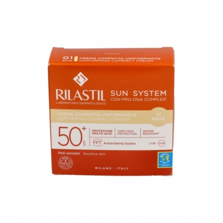 RILASTIL SUN SYSTEM SPF50+ CREMA COMPACTA 10 G COLOR 01 BEIGE