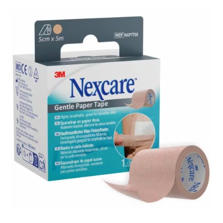 3M NEXCARE ESPARADRAPO HIPOALERGICO DE PAPEL 5 M X 5 CM COLOR CARNE