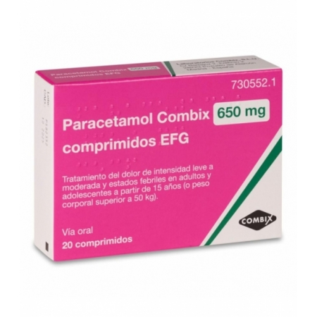 PARACETAMOL COMBIX EFG 650 MG 20 COMPRIMIDOS