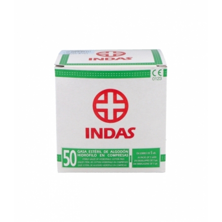 INDAS GASA ESTERIL ALGODON HIDROFILO 50 UNIDADES