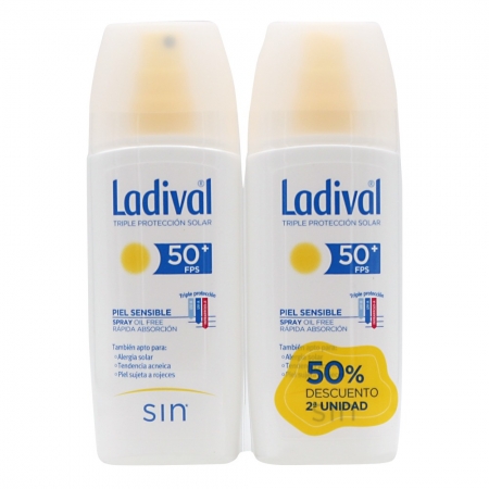 LADIVAL DUPLO SPF50+ PIEL SENSIBLE SPRAY (2ª UNIDAD 50%)