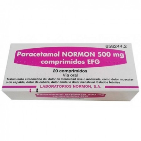 PARACETAMOL NORMON EFG 500 MG 20 COMPRIMIDOS