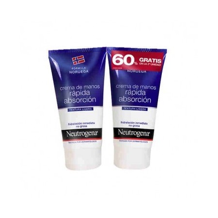 NEUTROGENA DUPLO CREMA DE MANOS RAPIDA ABSORCION 2 X 75 ML