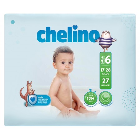 CHELINO PAÑAL INFANTIL T6 17-28 KG 27 UNIDADES