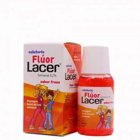 LACER JUNIOR COLUTORIO FLUOR SEMANAL 0,2 %  FRESA 100 ML