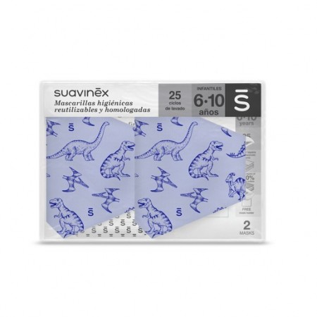 MASCARILLAS SUAVINEX 6-10 AÑOS DINOS