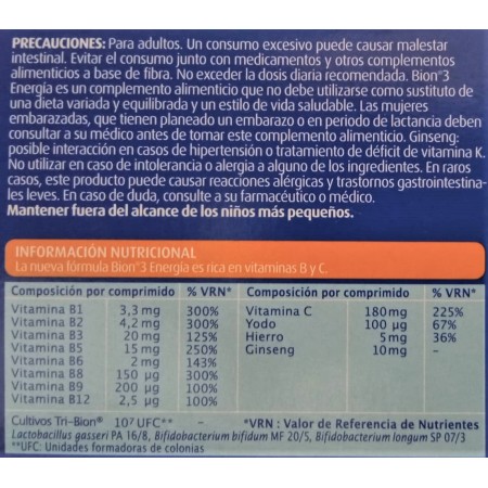 BION3 ENERGY 30 COMPRIMIDOS